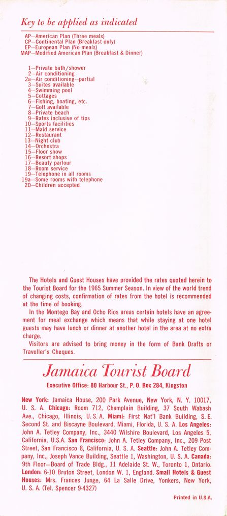 Hotel Summer Rates April 16 1965 7